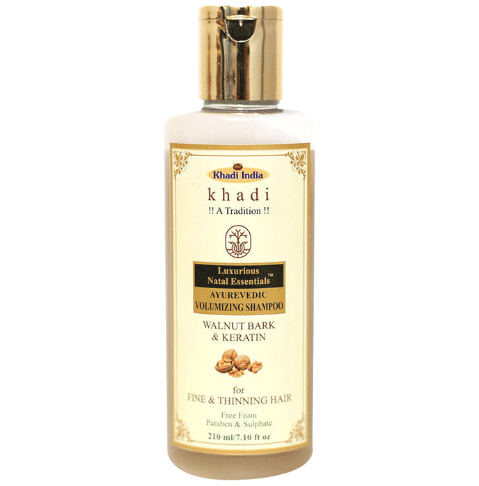 Luxurious Natal Essentials Ayurvedic Volumizing Shampoo Walnut Bark & Keratin - Nibasu