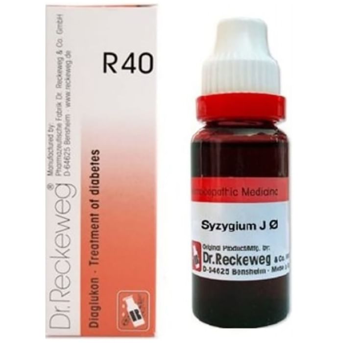 Dr. Reckeweg Diabetic Care Combo Pack of R40 Diabetes Drop 22ml & Syzygium Jamb Mother Tincture Q 20ml - Nibasu