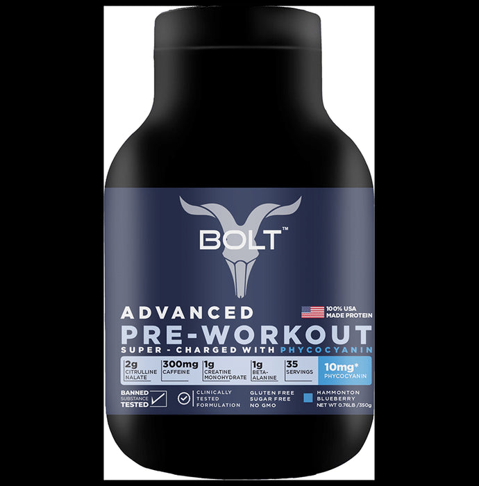 Bolt Advanced Pre-Workout Powder Hammonton Blueberry - Nibasu