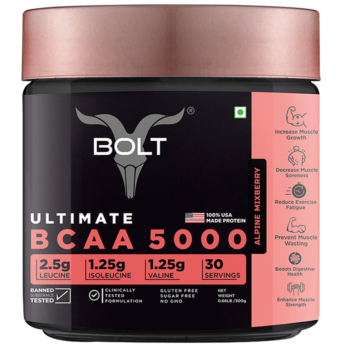 Bolt Ultimate BCAA 5000 Powder Alpine Mixberry - Nibasu