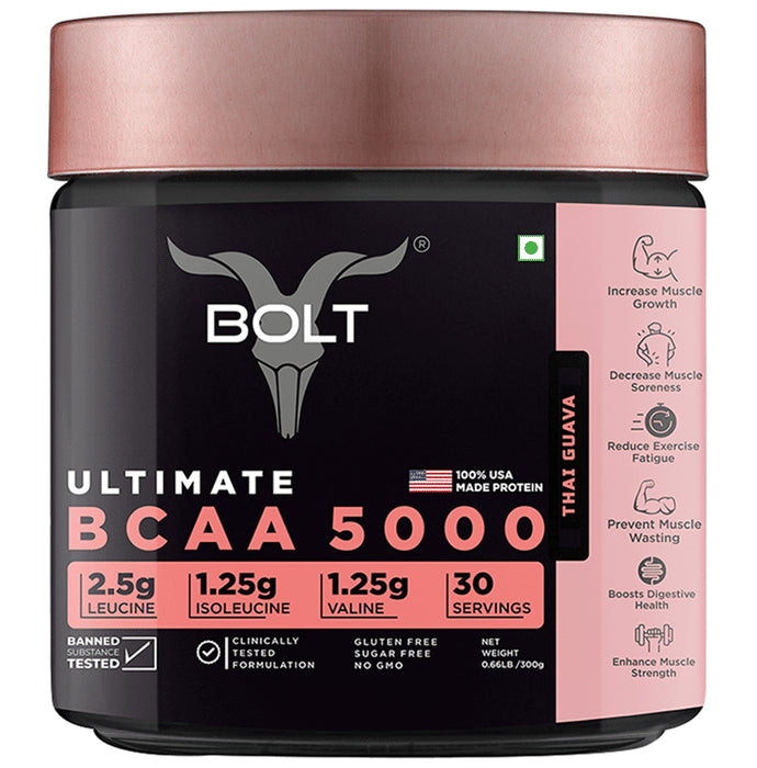 Bolt Ultimate BCAA 5000 Powder Thai Guava - Nibasu