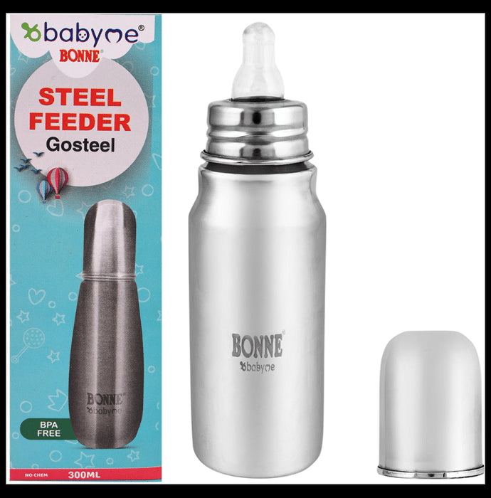 Bonne Gosteel Smooth Neck Feeder With Silicone Nipple 300 ml - Nibasu