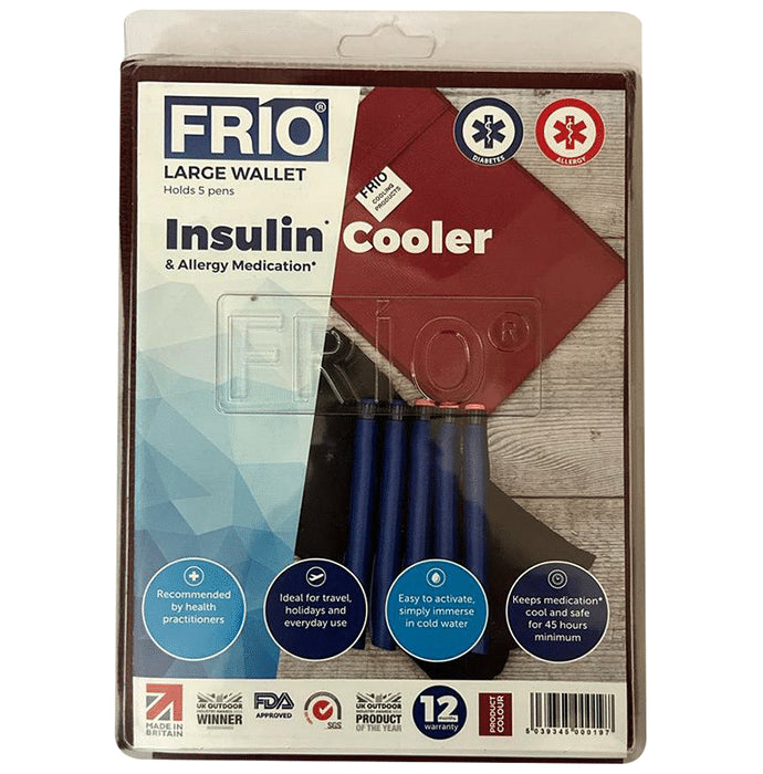 Frio Insulin Cooler & Allergy Medication Large Wallet Red - Nibasu
