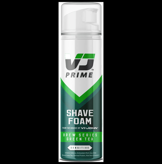 V J Prime Shave Foam Brew Series Green Tea - Nibasu