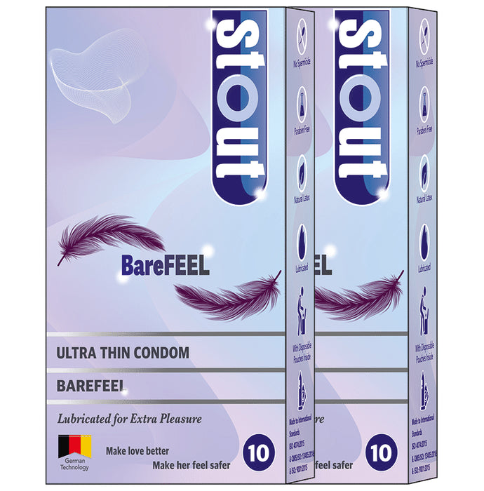Stout Barefeel Ultra Thin Condom (10 Each) - Nibasu