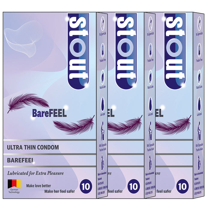 Stout Barefeel Ultra Thin Condom (10 Each) - Nibasu