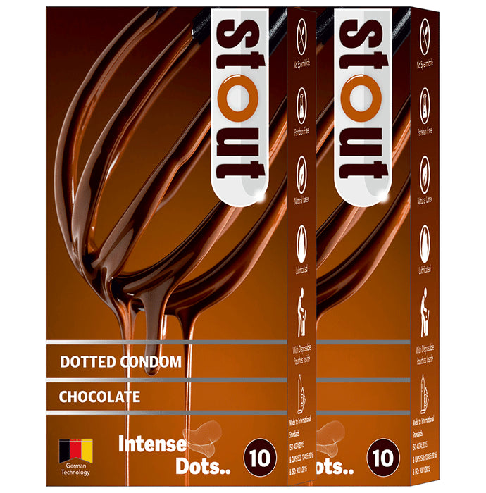 Stout Dotted Condom (10 Each) Chocolate - Nibasu
