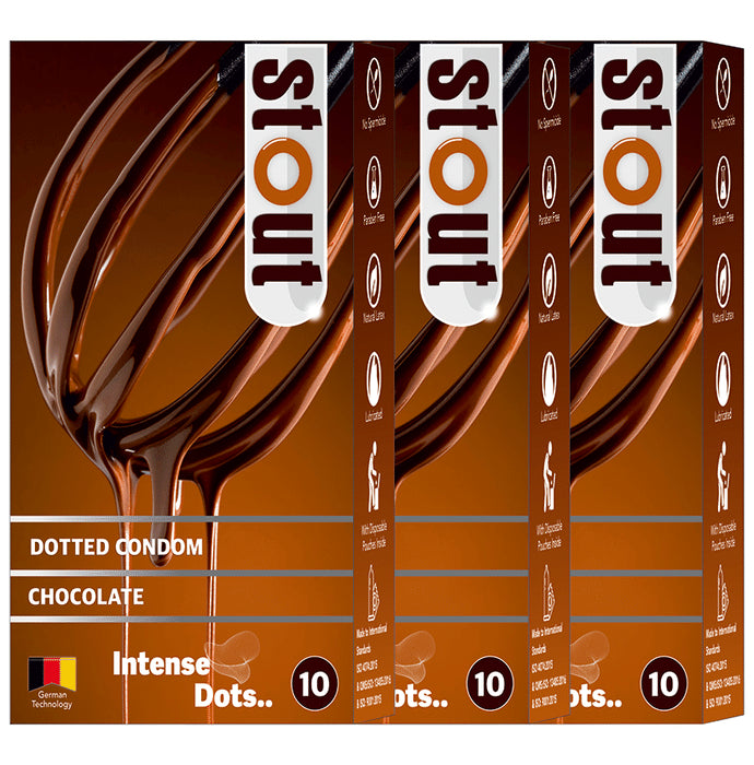 Stout Dotted Condom (10 Each) Chocolate - Nibasu
