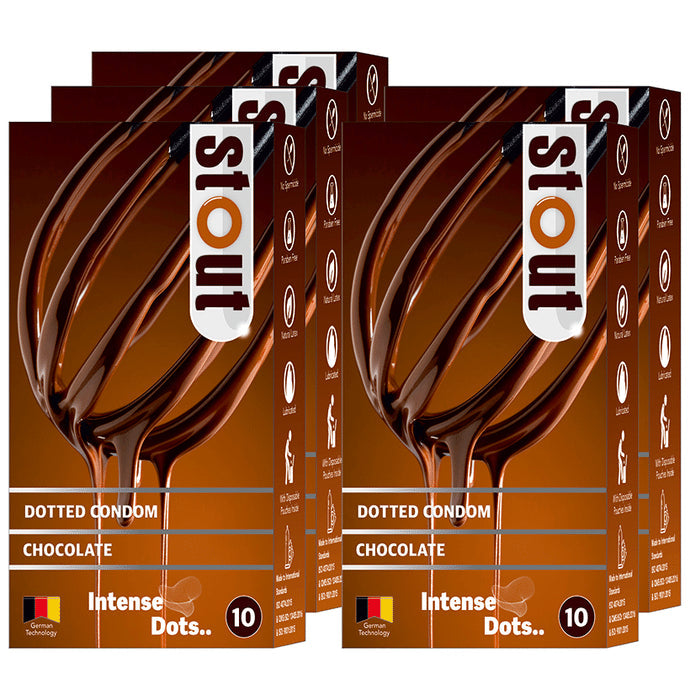Stout Dotted Condom (10 Each) Chocolate - Nibasu