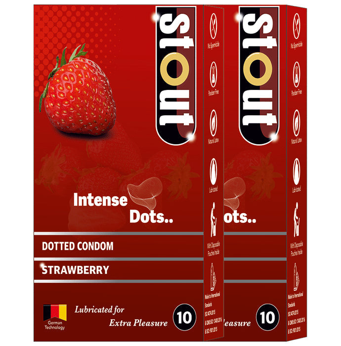 Stout Dotted Condom (10 Each) Strawberry - Nibasu