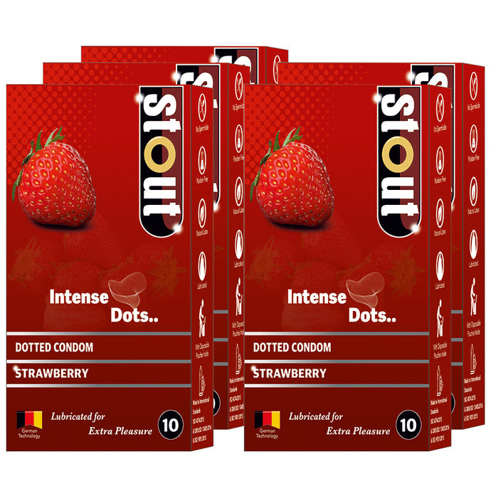 Stout Dotted Condom (10 Each) Strawberry - Nibasu