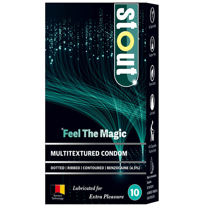 Stout Feel The Magic Multitextured Condom (10 Each) - Nibasu