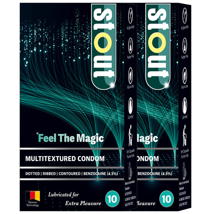 Stout Feel The Magic Multitextured Condom (10 Each) - Nibasu