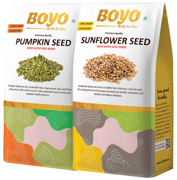 Boyo Combo Pack of Premium Quality Pumpkin seed & Premium Quality Sunflower Seed (250gm Each) - Nibasu