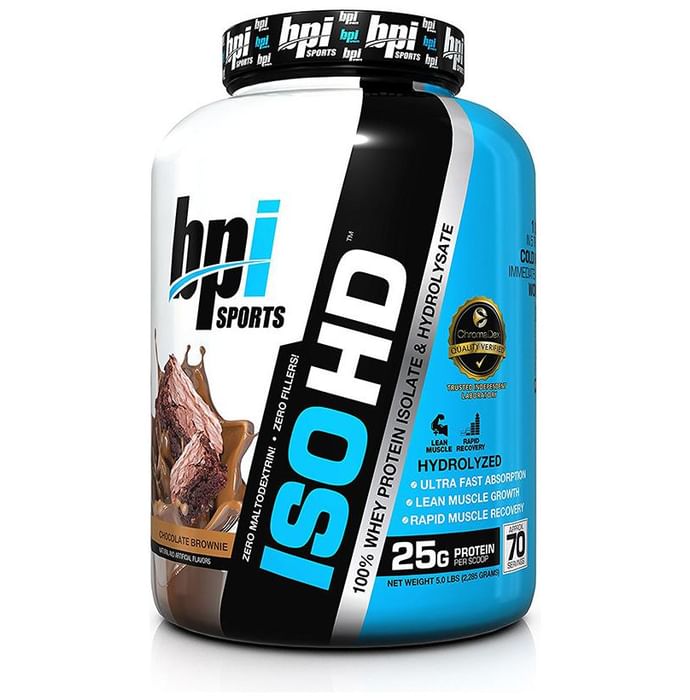 BPI Sports ISO HD 100% Whey Protein Isolate & Hydrolysate Chocolate Brownie - Nibasu