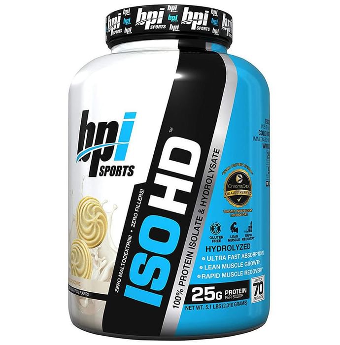 BPI Sports ISO HD 100% Whey Protein Isolate & Hydrolysate Vanilla Cookies - Nibasu