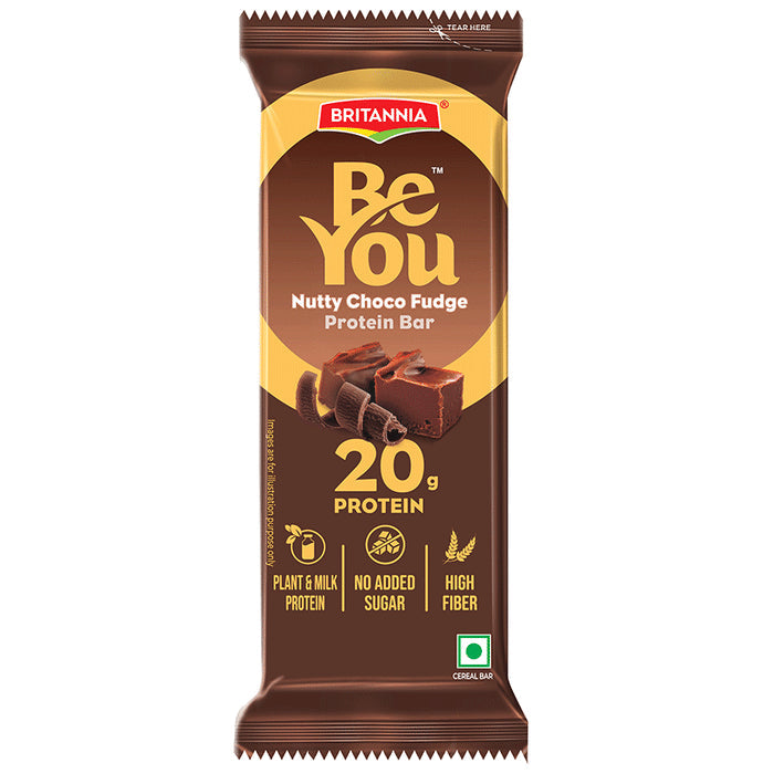 Britannia Be You Nutty Choco Fudge Protein Bar - Nibasu