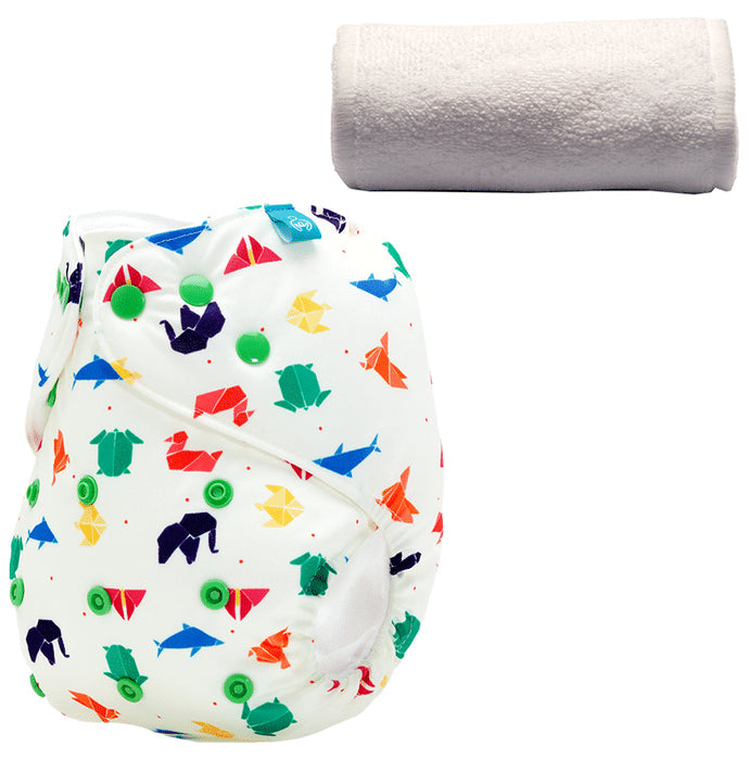 Bumberry Adjustable Reusable Cloth Pocket Diaper With 1 Three-Layer Microfiber Inserts for Babies Origami - Nibasu