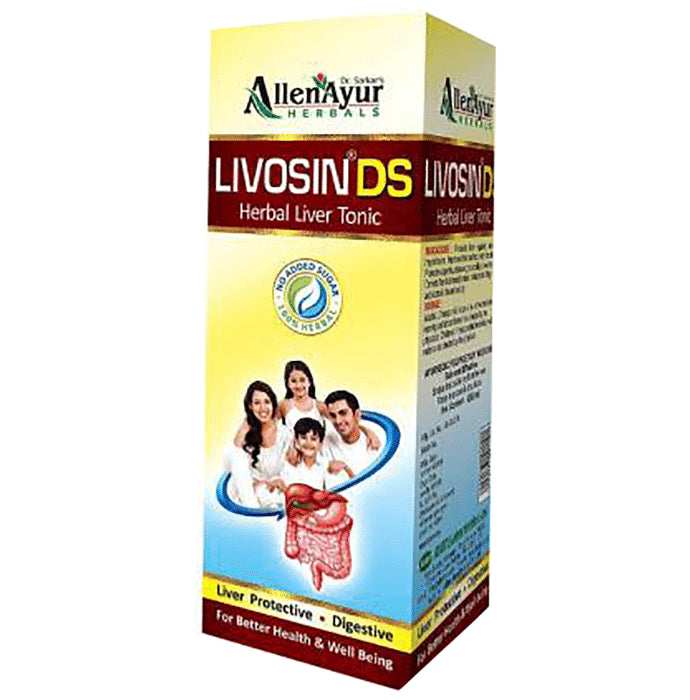 Dr. Sarkar's Allen Ayur Herbals Livosin DS Herbal Liver Tonic (450ml Each) - Nibasu