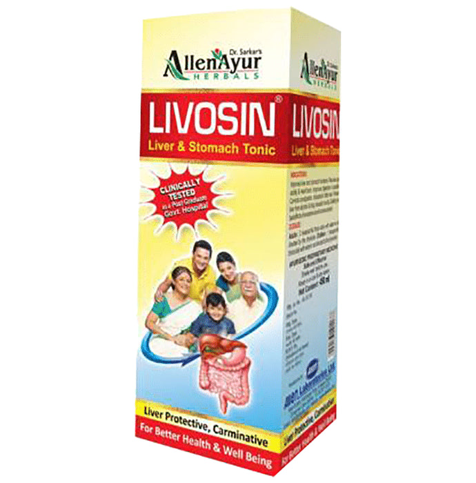 Dr. Sarkar's Allen Ayur Herbals Livosin Liver & Stomach Tonic (200ml Each) - Nibasu