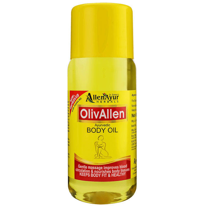 Dr. Sarkar's Allen Ayur Herbals OlivAllen Ayurvedic Body Oil (100ml Each) - Nibasu