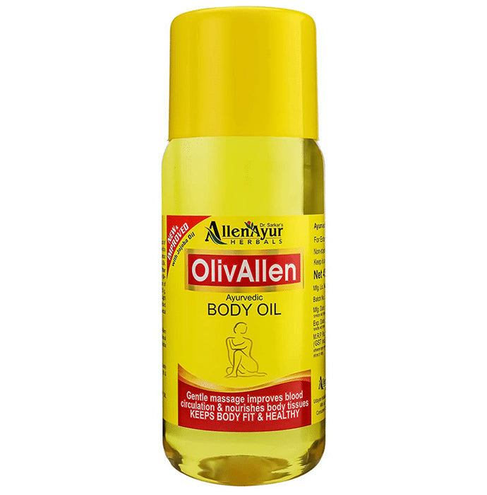 Dr. Sarkar's Allen Ayur Herbals OlivAllen Ayurvedic Body Oil (450ml Each) - Nibasu