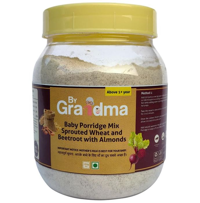 ByGrandma Baby Porridge Mix Above 1+ Years Sprouted Wheat and Beetroot with Almonds - Nibasu