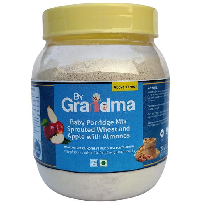 ByGrandma Baby Porridge Mix Above 1+ Years Sprouted Wheat & Apple with Almonds - Nibasu
