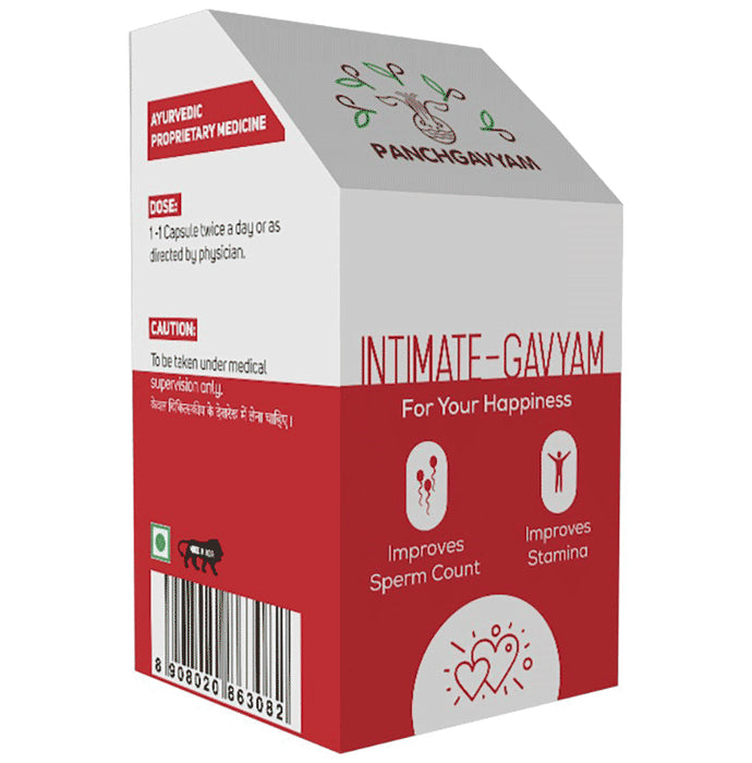 Panchgavyam Intimate-Gavyam Veg Capsule for Immunity, Energy and Strengthening Body - Nibasu