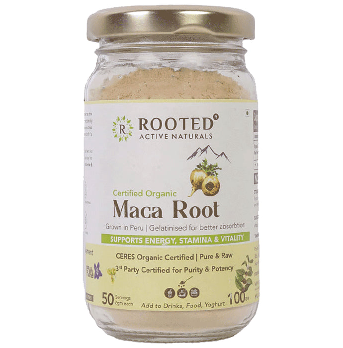 Rooted Active Naturals Certified Organic Maca Root Powder - Nibasu