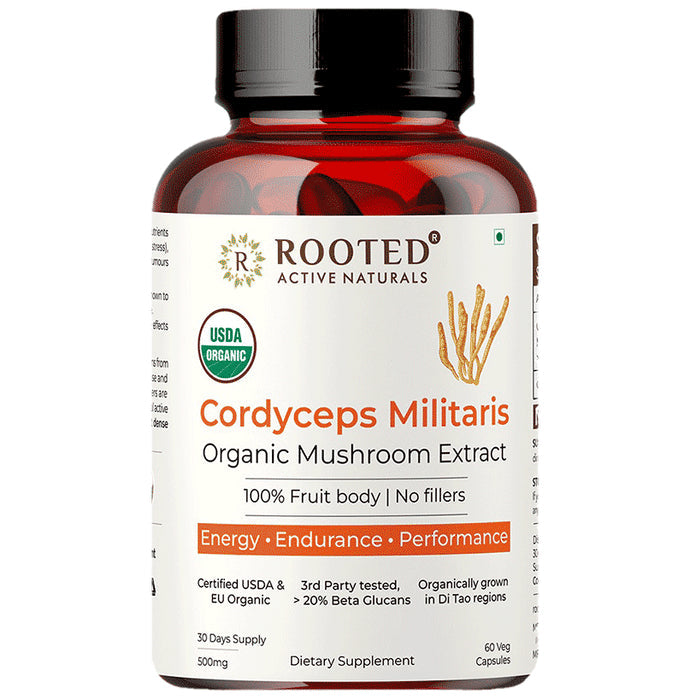 Rooted Active Naturals Cordyceps Militaris Capsule - Nibasu