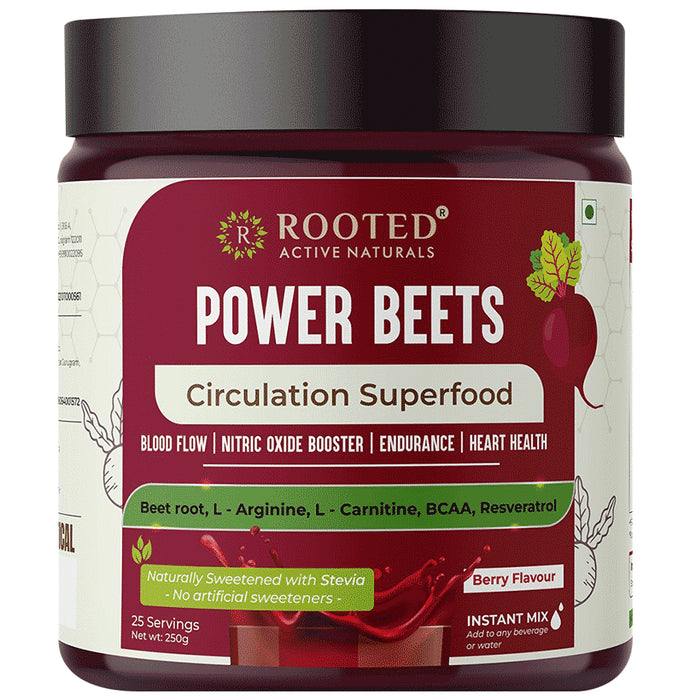 Rooted Active Naturals Power Beet Circulation Superfoods Powder - Nibasu