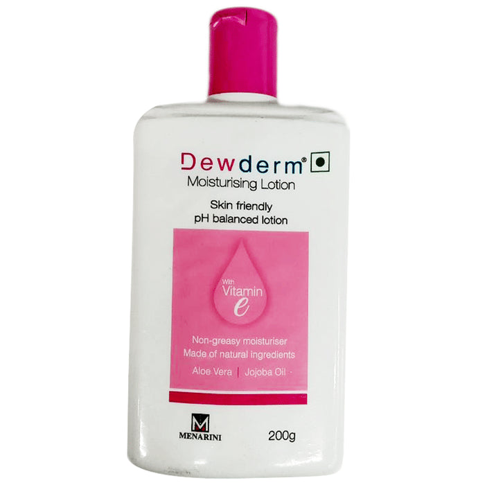 Dewderm Moisturising Lotion with Vitamin E, Aloe Vera & Jojoba Oil | Skin-Friendly & pH-Balanced - Nibasu