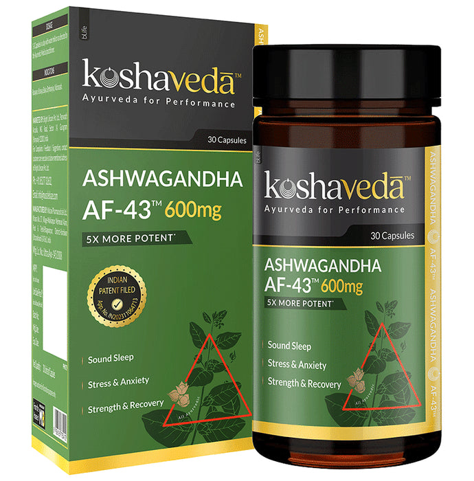 Koshaveda Ashwagandha AF 43 600mg Capsule - Nibasu