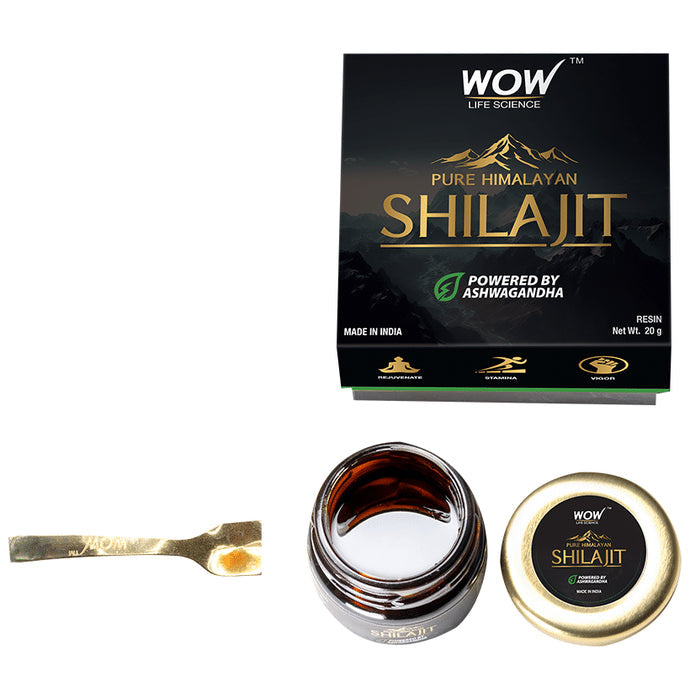 WOW Life Science Pure Himalayan Shilajit Powered by Ashwagandha Resin - Nibasu