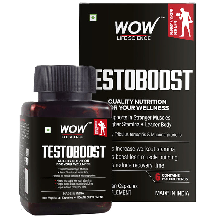 WOW Life Science Testoboost Vegetarian Capsule - Nibasu