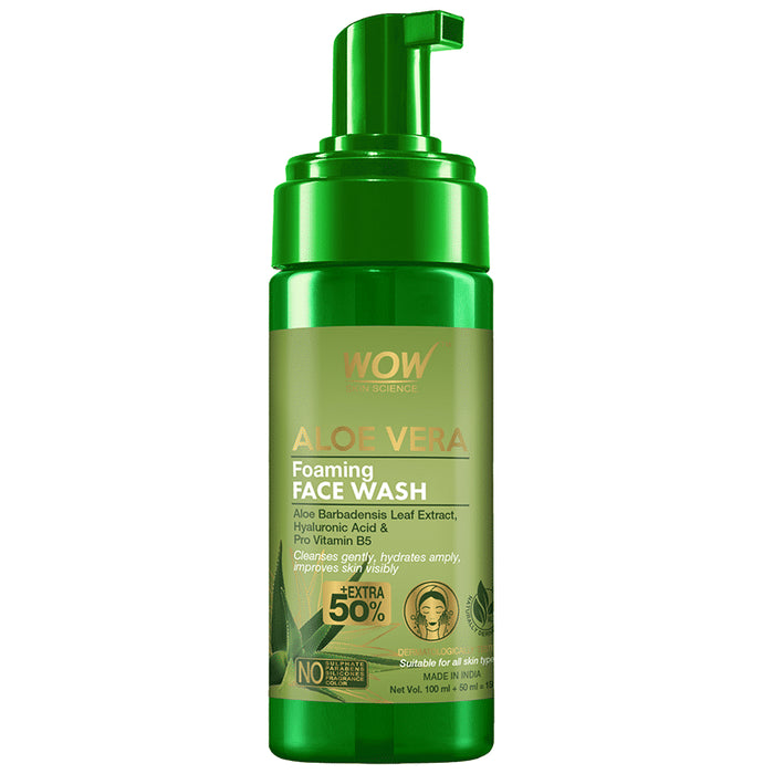 WOW Skin Science Aloevera Foaming Face Wash - Nibasu