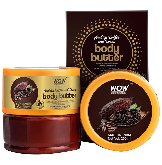 WOW Skin Science Arabica Coffee and Cocoa Body Butter - Nibasu