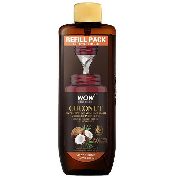WOW Skin Science Coconut Hydrating Foaming Face Wash Refill Pack - Nibasu