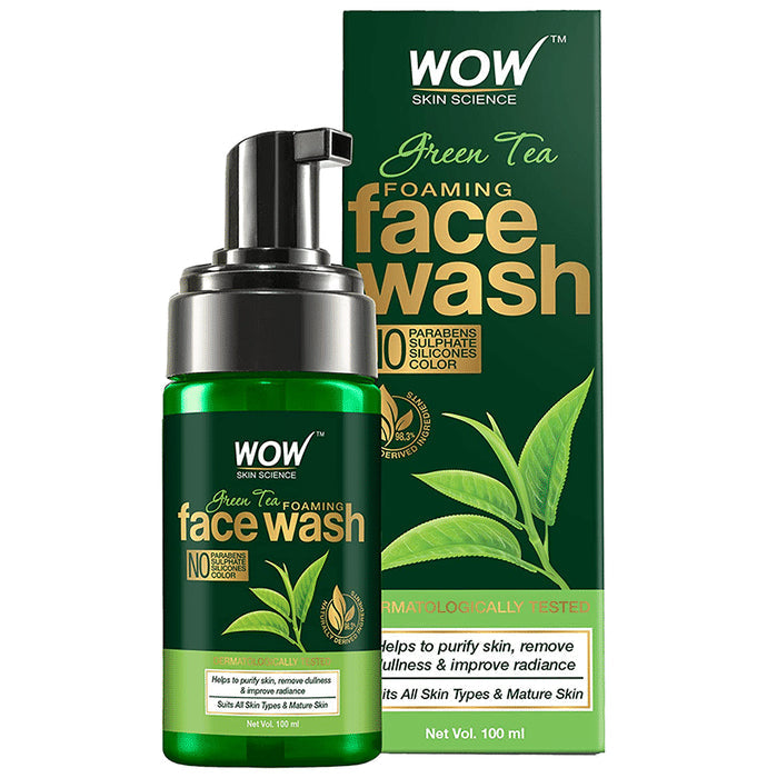 WOW Skin Science Green Tea Foaming Face Wash - Nibasu