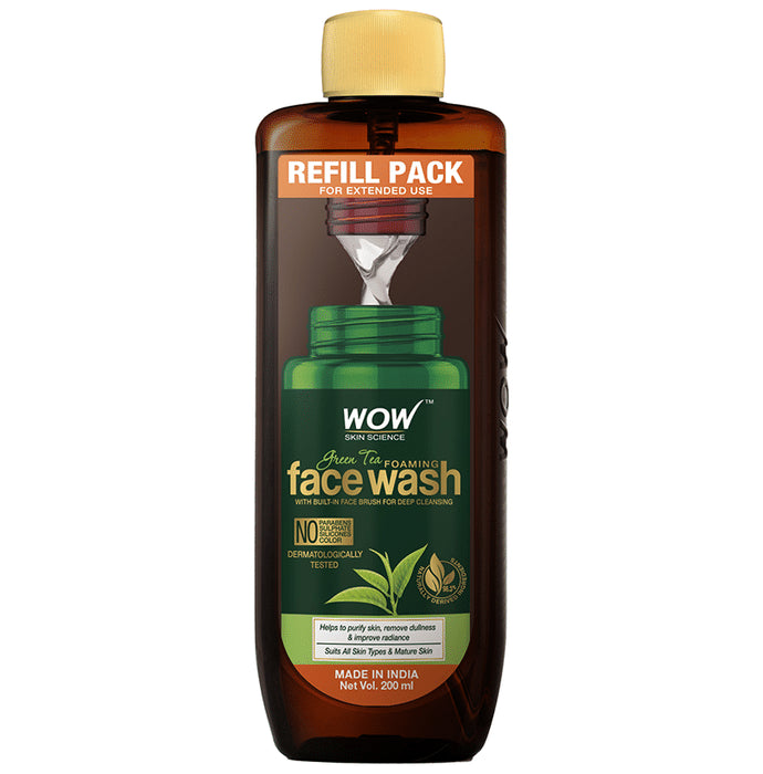 WOW Skin Science Green Tea Foaming Face Wash Refill Pack - Nibasu
