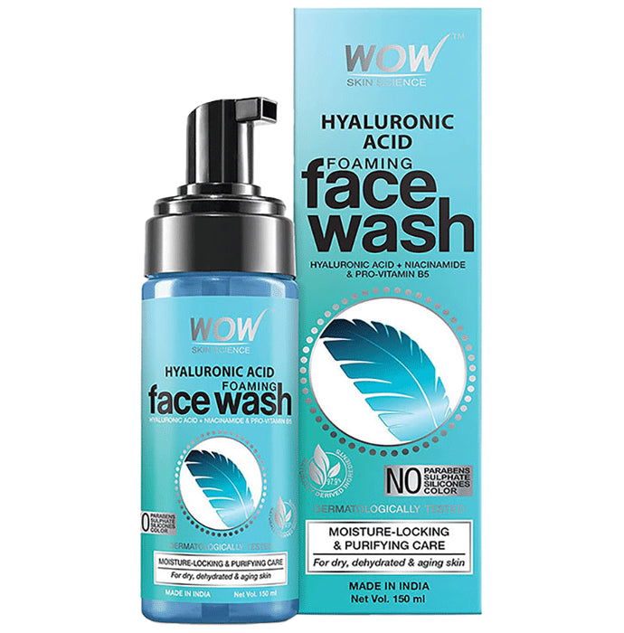 WOW Skin Science Hyaluronic Acid Foaming Face Wash - Nibasu