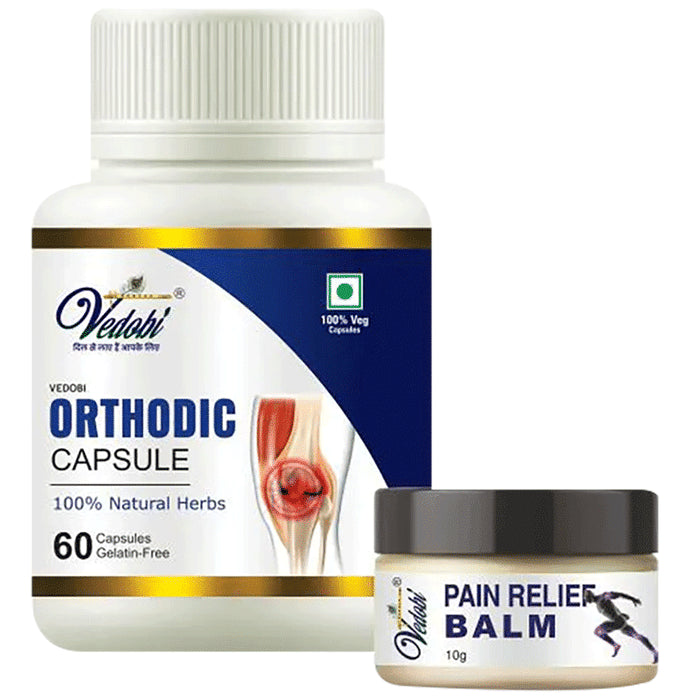 Vedobi Combo Pack of Orthodic Capsules (60) & Pain Relief Balm (10gm) - Nibasu