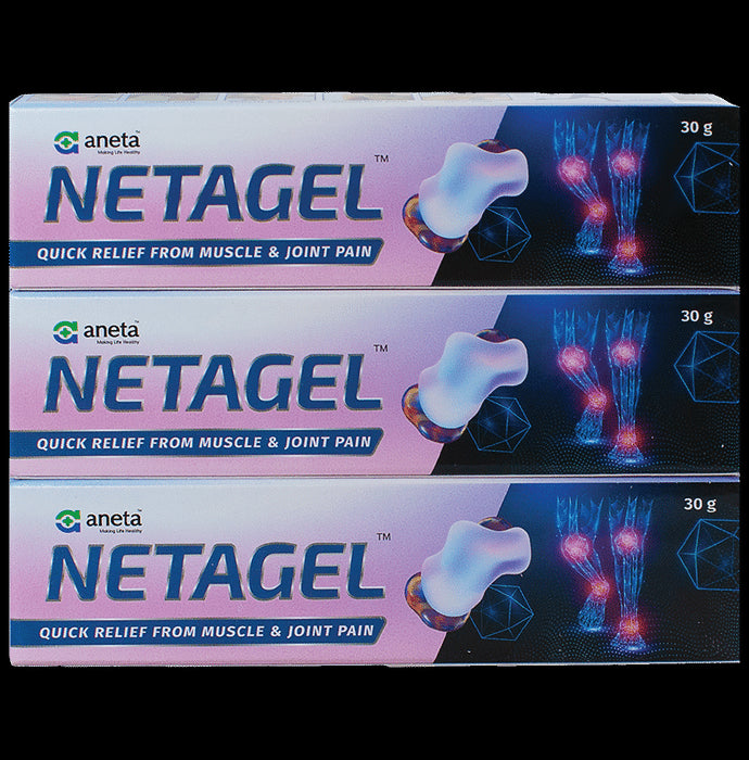Netagel Quick Relief from Muscle & Joint pain Gel (30gm Each) - Nibasu