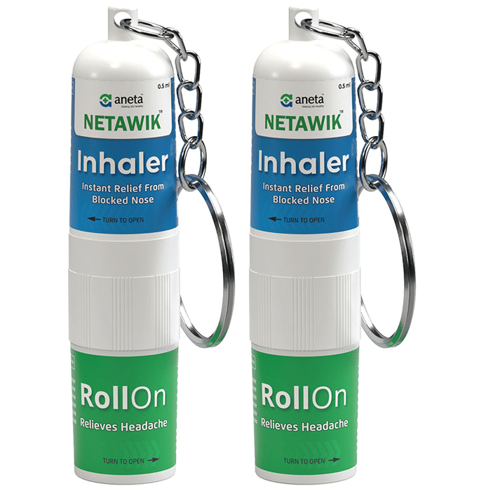 Netawik Inhaler + RollOn Relieves Blocked Nose & Headaches - Nibasu