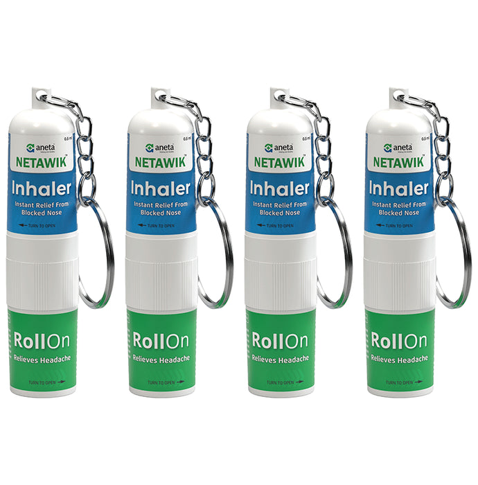 Netawik Inhaler + RollOn Relieves Blocked Nose & Headaches - Nibasu