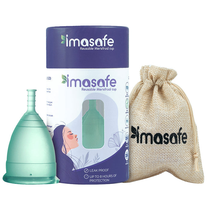 Imasafe Reusable Menstrual Cup Aqua Green Small - Nibasu