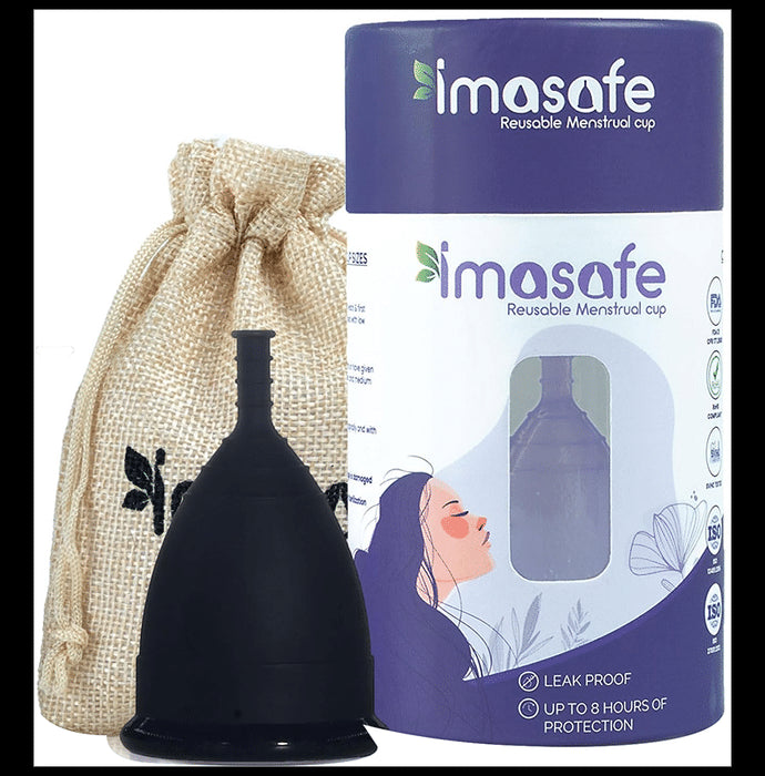 Imasafe Reusable Menstrual Cup Black Medium - Nibasu