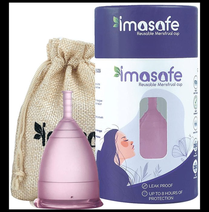 Imasafe Reusable Menstrual Cup Pink Medium - Nibasu