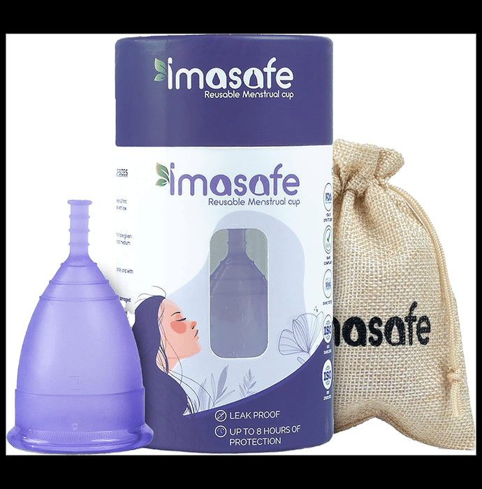 Imasafe Reusable Menstrual Cup Purple Medium - Nibasu